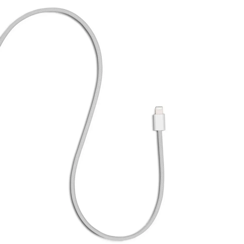 Linocell Flätad USB-A- till Lightning-kabel Vit 0,5 m
