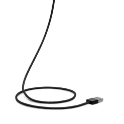 Linocell Flätad USB-A- till USB-C-kabel Svart 2 m