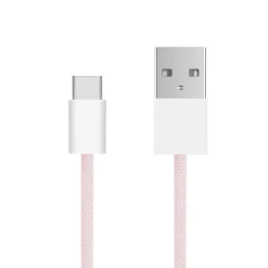 Linocell Flätad USB-A- till USB-C-kabel Rosa 0,5 m