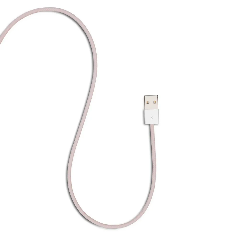Linocell Flätad USB-A- till USB-C-kabel Rosa 1 m
