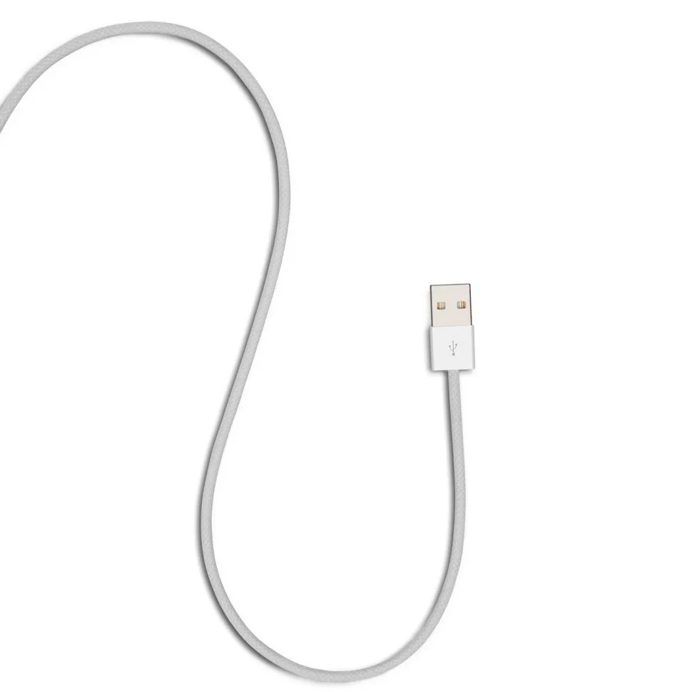 Linocell Flätad USB-A- till USB-C-kabel Vit 1 m