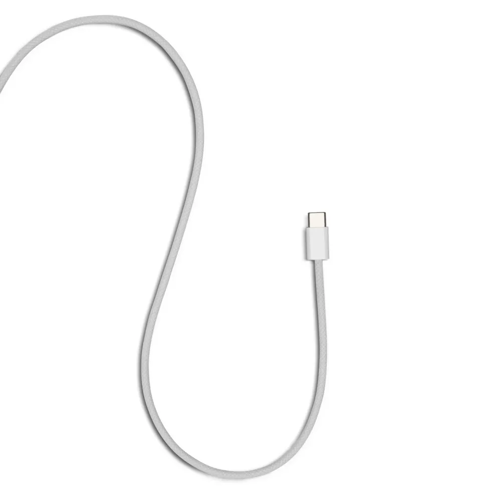 Linocell Flätad USB-A- till USB-C-kabel Vit 1 m