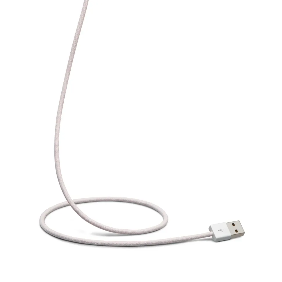 Linocell Flätad USB-A- till USB-C-kabel Rosa 2 m