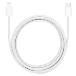 Linocell Flätad USB-C- till Lightning-kabel Vit 2 m