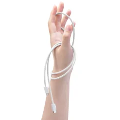 Linocell Flätad USB-C- till Lightning-kabel Vit 2 m