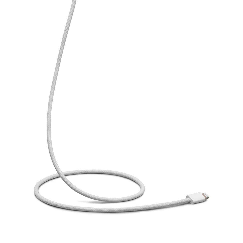 Linocell Flätad USB-C- till Lightning-kabel Vit 2 m