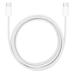 Linocell Flätad USB-C- till USB-C-kabel 60W Vit 2 m