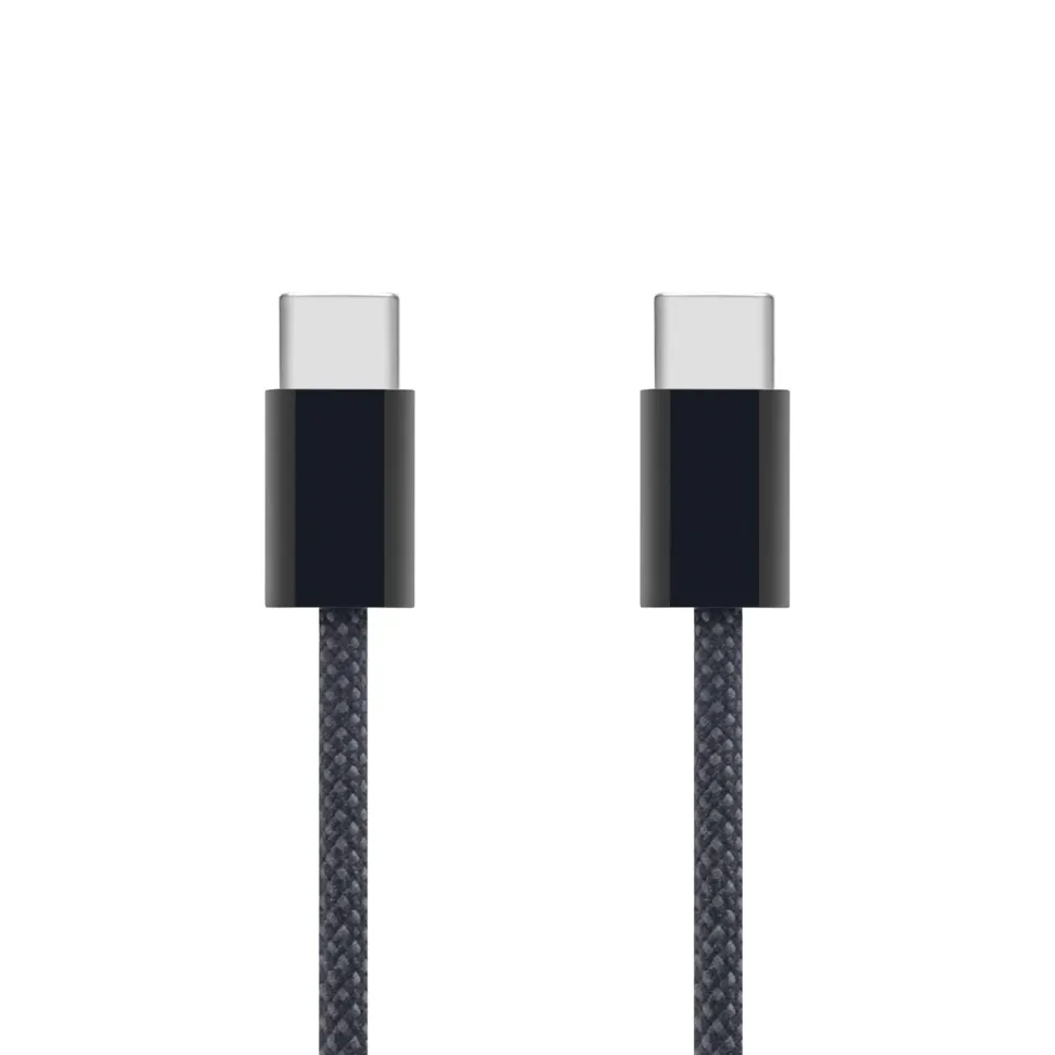 Linocell Flätad USB-C- till USB-C-kabel 240 W Svart 1m