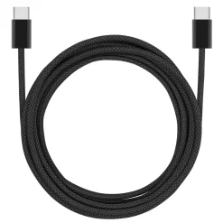 Linocell Flätad USB-C- till USB-C-kabel 240 W Svart 1m