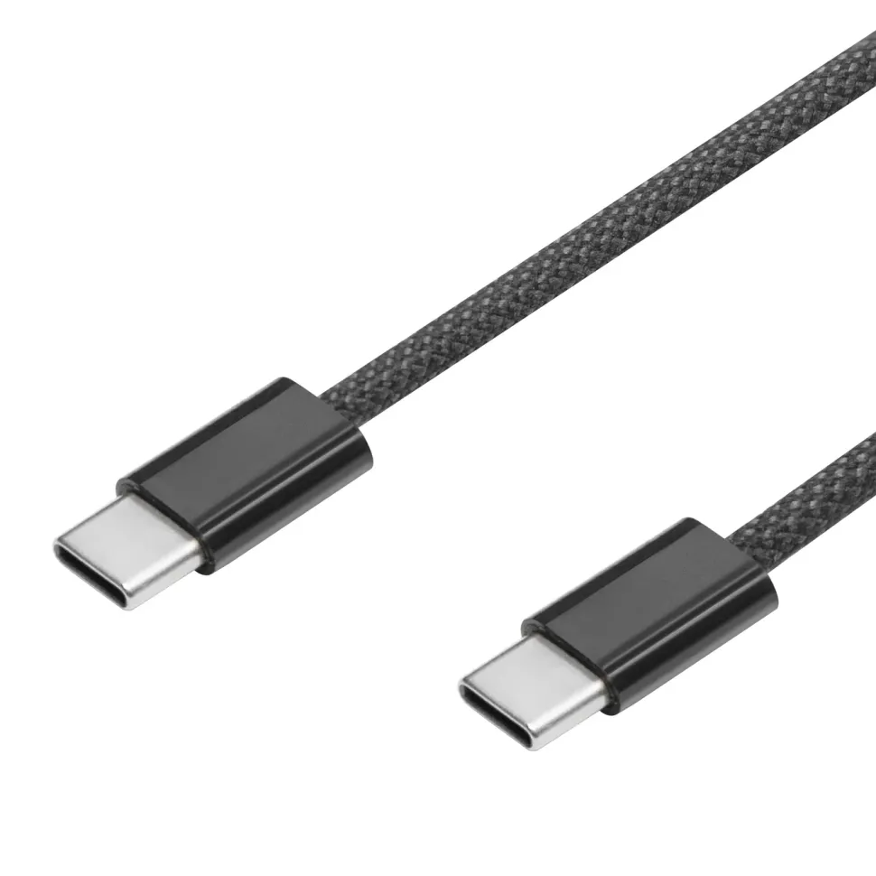Linocell Flätad USB-C- till USB-C-kabel 240 W Svart 1m