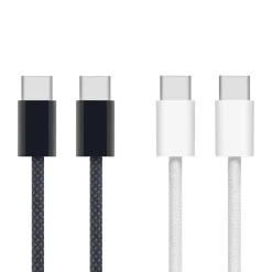 Linocell Flätad USB-C- till USB-C-kabel 240 W Svart 1m