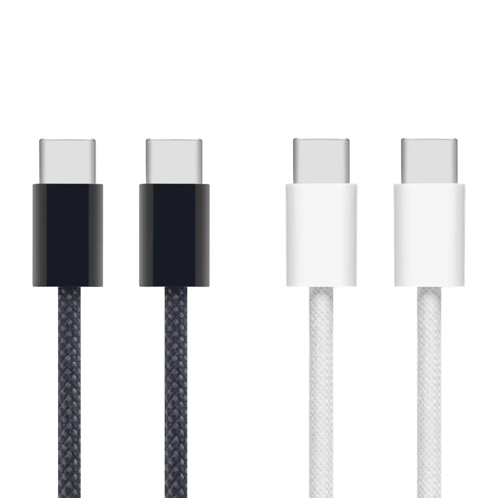 Linocell Flätad USB-C- till USB-C-kabel 240 W Svart 1m