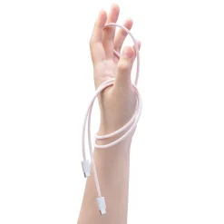 Linocell Flätad USB-C- till USB-C-kabel 60W Rosa 2 m