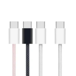 Linocell Flätad USB-C- till USB-C-kabel 60W Rosa 2 m