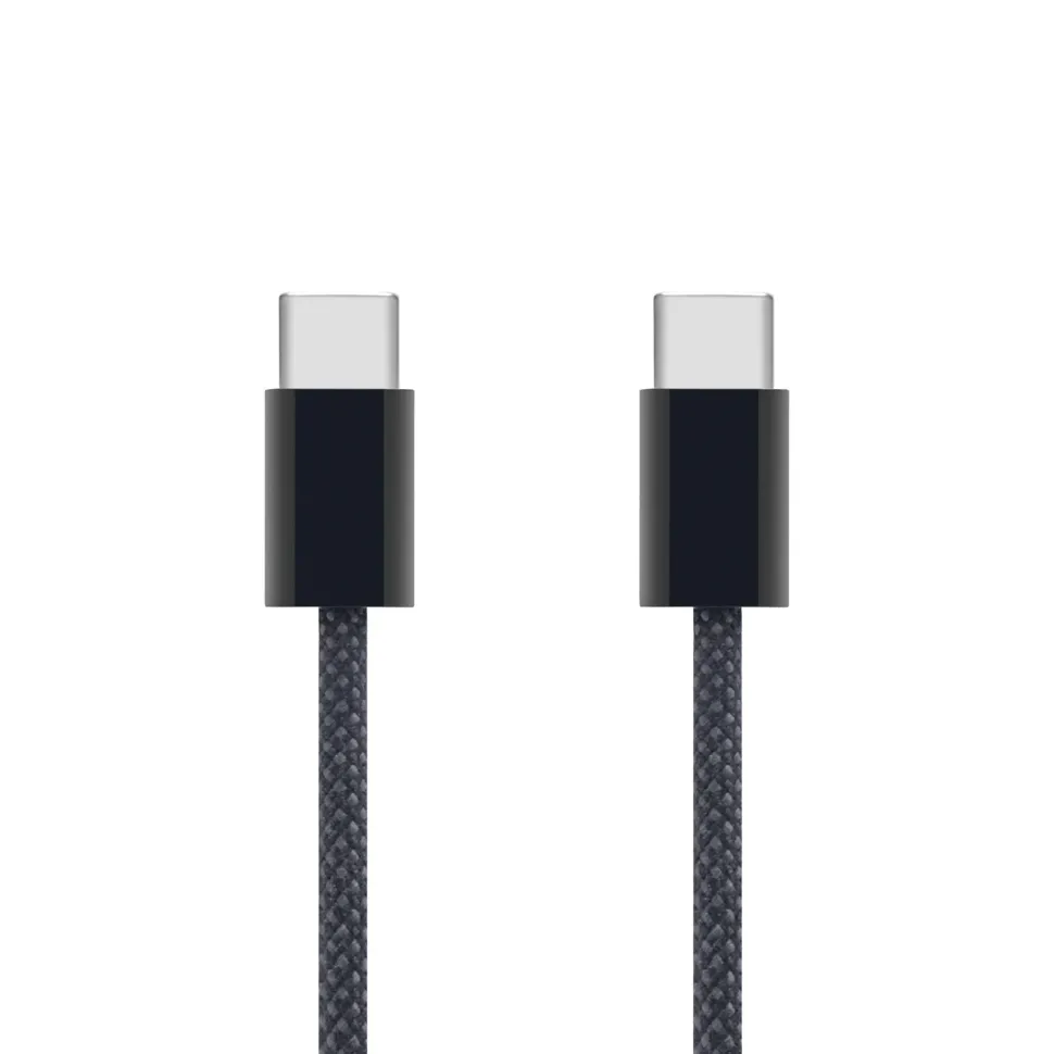 Linocell Flätad USB-C- till USB-C-kabel 60W Svart 0,5 m