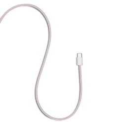 Linocell Flätad USB-C- till USB-C-kabel 60W Rosa 0,5