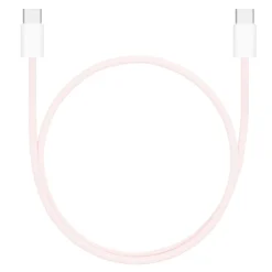 Linocell Flätad USB-C- till USB-C-kabel 60W Rosa 0,5