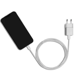 Linocell Flätad USB-C- till USB-C-kabel 60W Vit 1 m