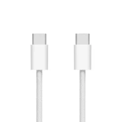 Linocell Flätad USB-C- till USB-C-kabel 60W Vit 0,5 m