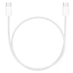 Linocell Flätad USB-C- till USB-C-kabel 60W Vit 0,5 m