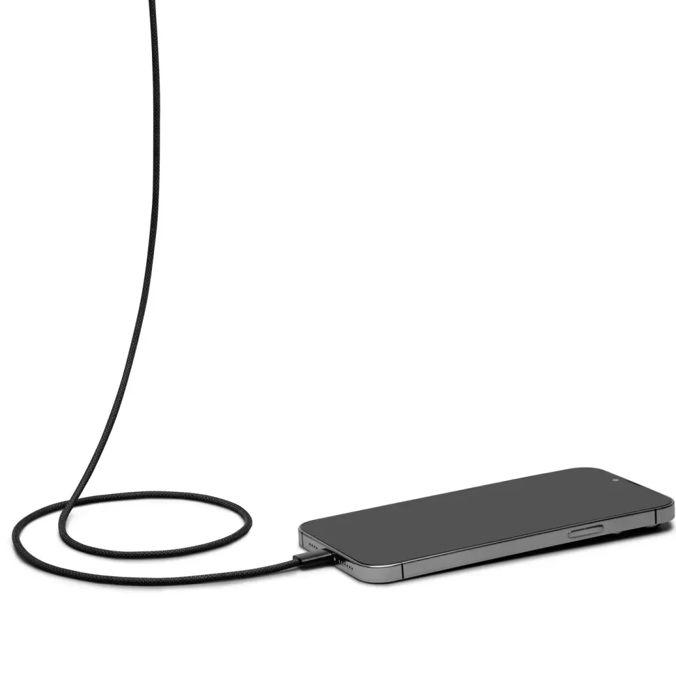 Linocell Flätad USB-C- till USB-C-kabel 60W Svart 2 m
