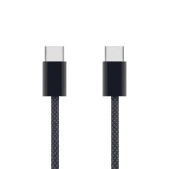 Linocell Flätad USB-C- till USB-C-kabel 60W Svart 2 m