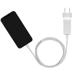 Linocell Flätad USB-C- till USB-C-kabel 240 W Vit 1m