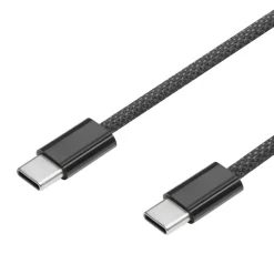 Linocell Flätad USB-C- till USB-C-kabel 240 W Svart 2m