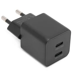 Linocell GaN snabbladdare 35 W PD med 2 USB-C-portar Svart