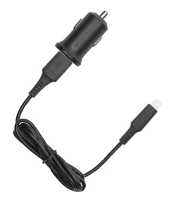 Linocell iPad- och iPhone-billaddare Lightning-kabel Svart