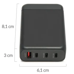 Linocell Premium GaN Multiladdare PD 3.0 100 W Svart
