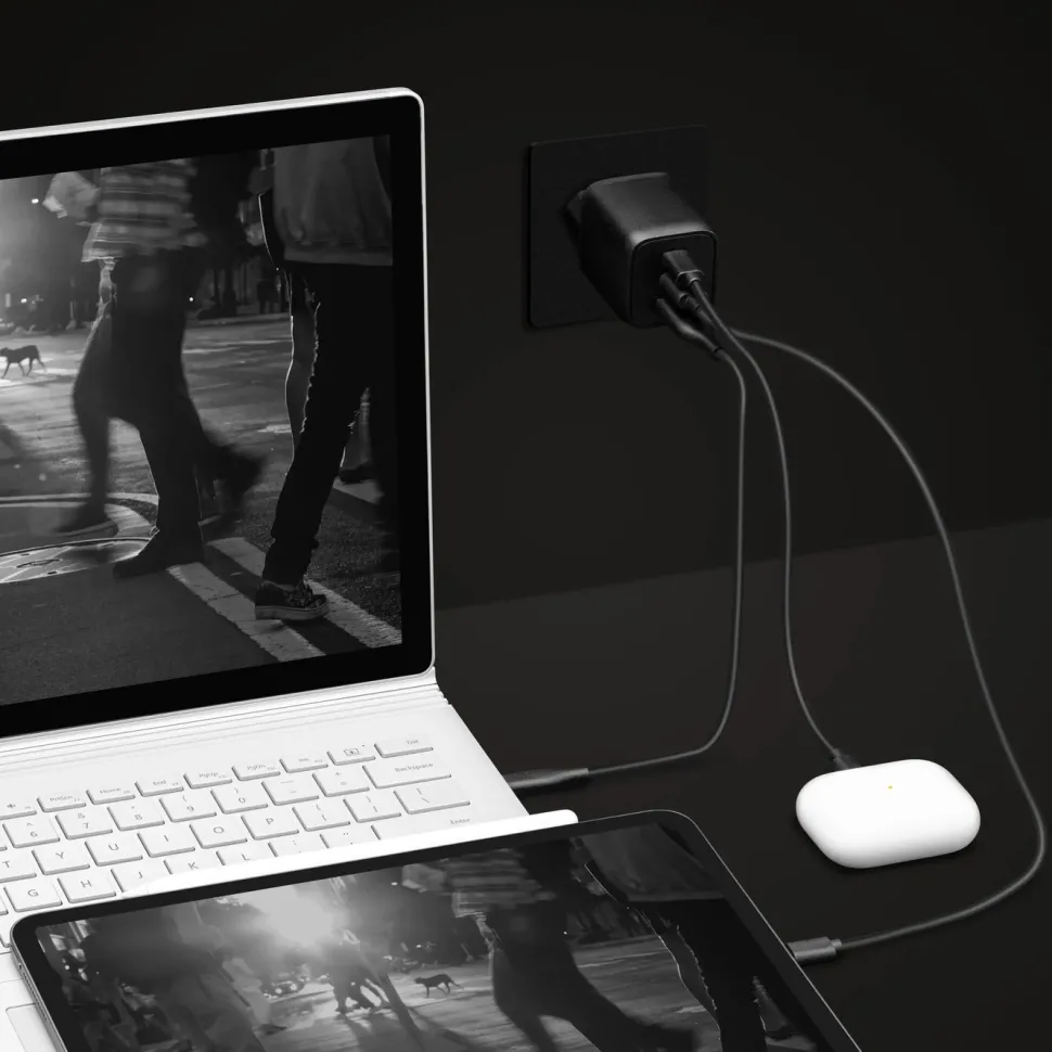Linocell Premium GaN USB-C laddare med PD 65 W Svart