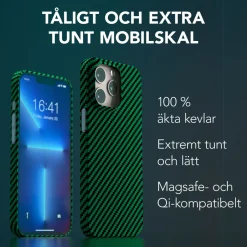 Linocell Premium Kevlar Tåligt skal för iPhone 13 Pro Grön