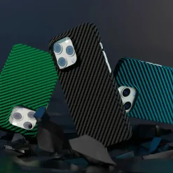 Linocell Premium Kevlar Tåligt skal för iPhone 13 Pro Grön