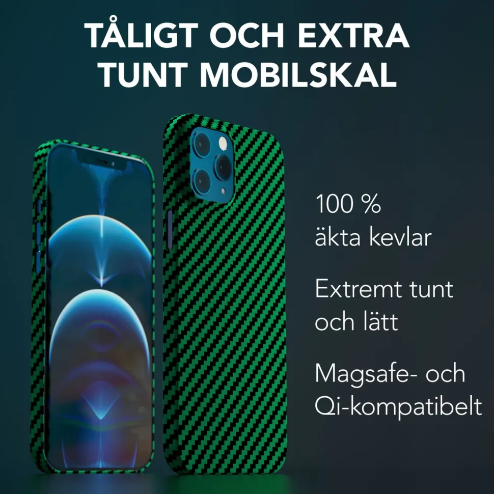 Linocell Premium Kevlar Tåligt skal för iPhone 12 Pro Max Grön