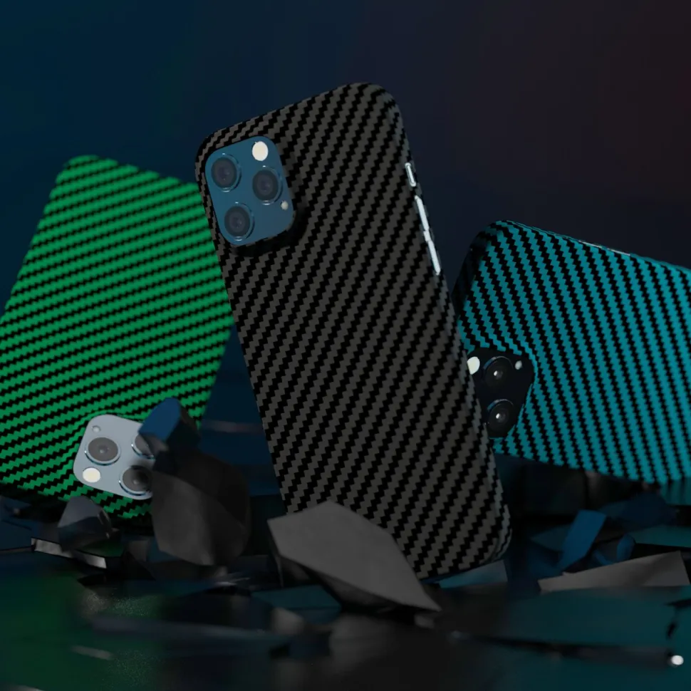 Linocell Premium Kevlar Tåligt skal för iPhone 12 Pro Max Grön