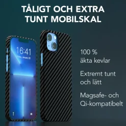 Linocell Premium Kevlar Tåligt skal för iPhone 13 Mini Svart