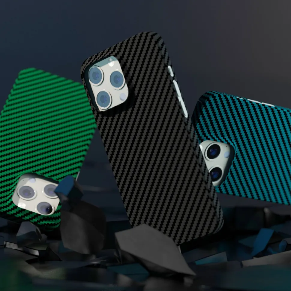 Linocell Premium Kevlar Tåligt skal för iPhone 13 Pro Svart