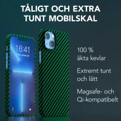Linocell Premium Kevlar Tåligt skal för iPhone 13 Mini Grön