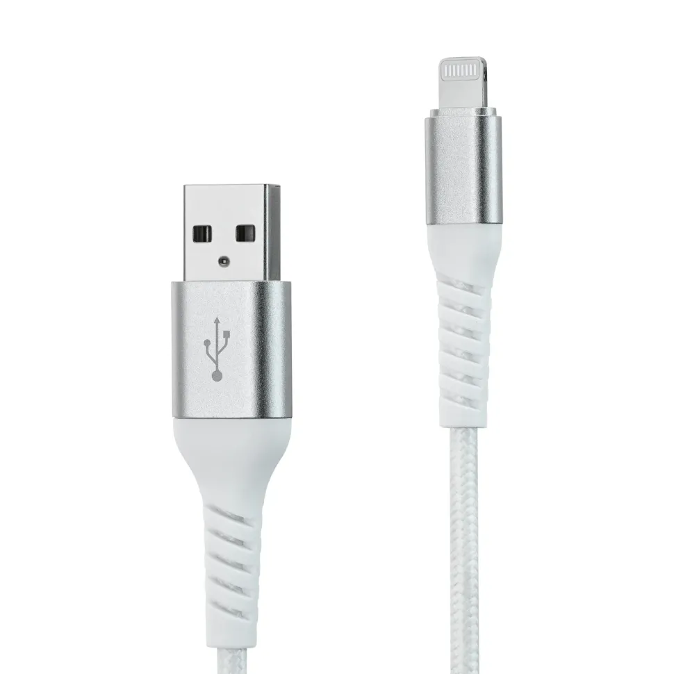 Linocell Premium Kevlar USB-A till Lightning-kabel 1 m Vit
