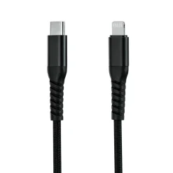 Linocell Premium Kevlar USB-C- till Lightning-kabel Svart 0,5 m