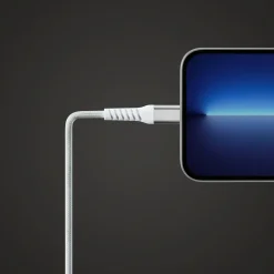 Linocell Premium Kevlar USB-C- till Lightning-kabel Vit 1 m
