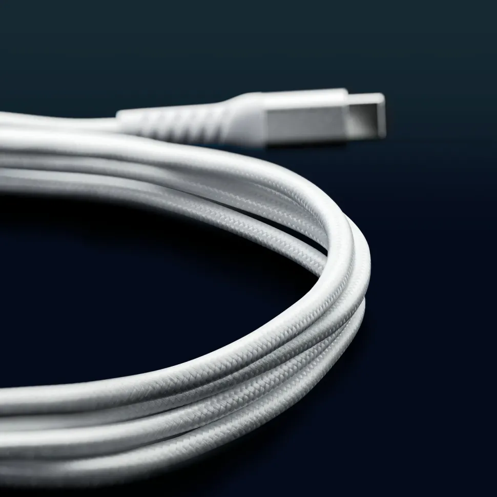 Linocell Premium Kevlar USB-C- till Lightning-kabel Vit 1 m