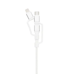 Linocell Premium USB-A till Micro-USB, Lightning och USB-C adapter Vit