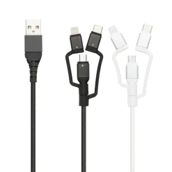 Linocell Premium USB-A till Micro-USB, Lightning och USB-C adapter Vit