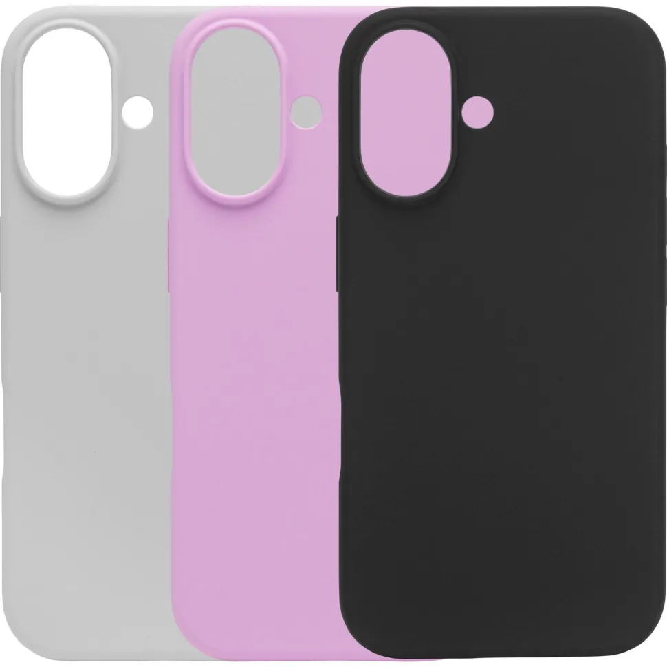 Linocell Rubber case för iPhone 16 Grå