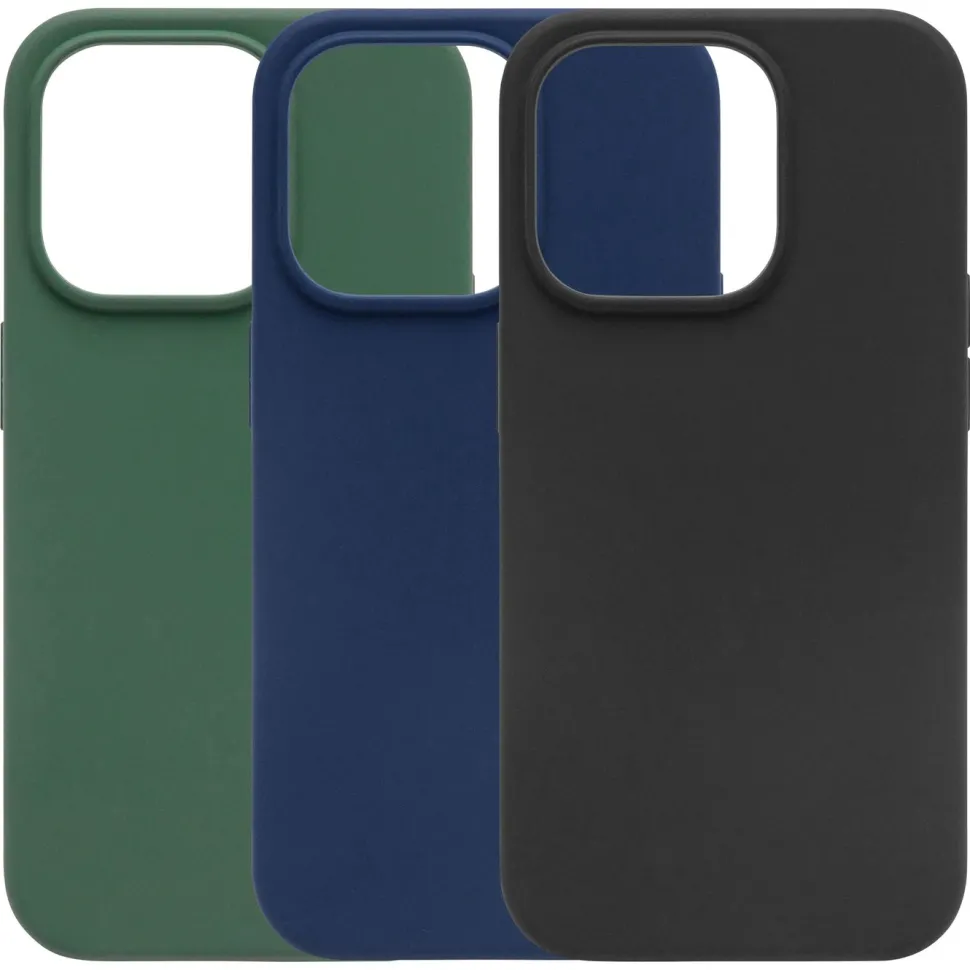 Linocell Rubber case för iPhone 15 Pro Svart