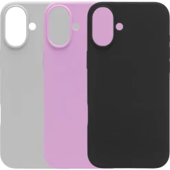 Linocell Rubber case för iPhone 16 Plus Svart