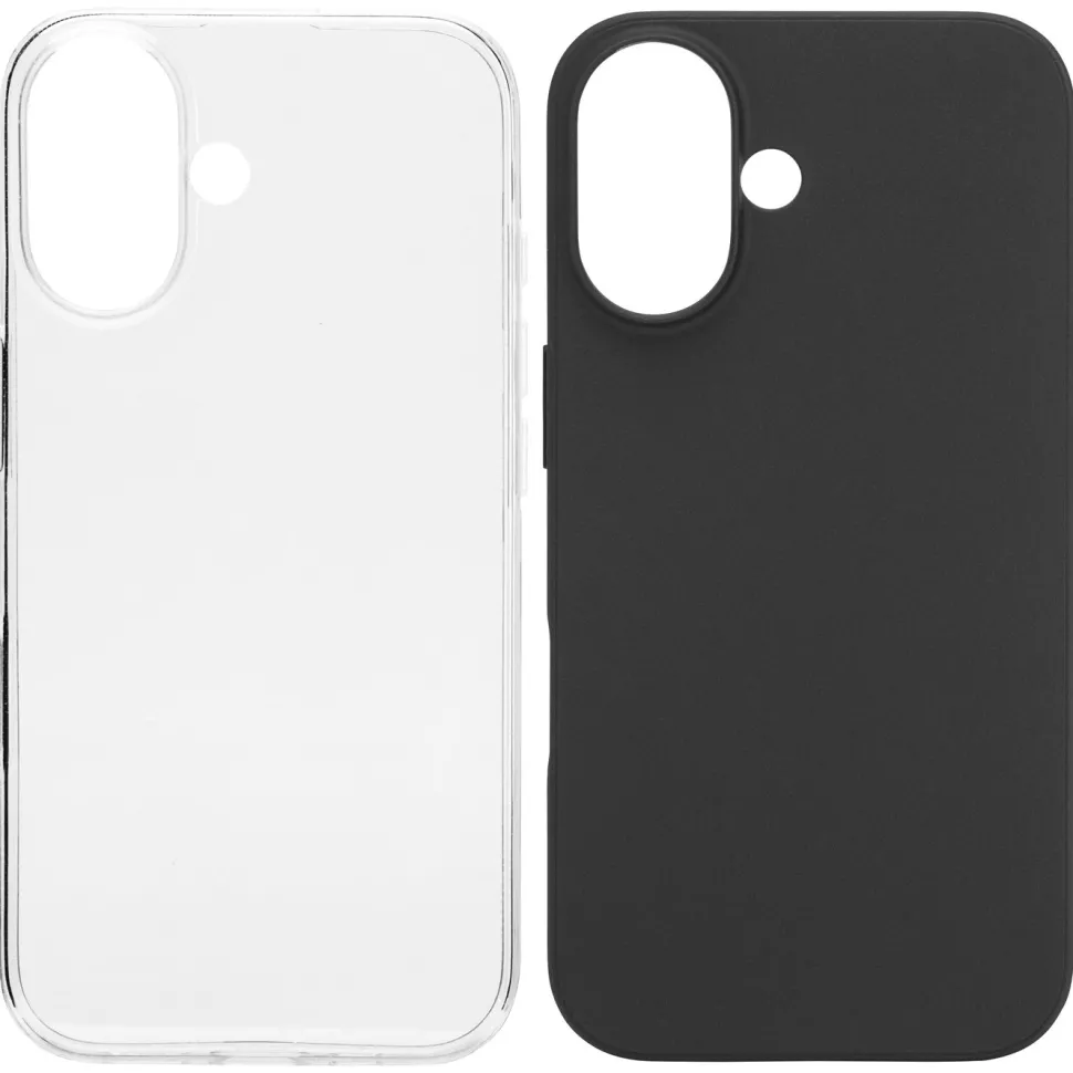Linocell Second skin för iPhone 16 Svart