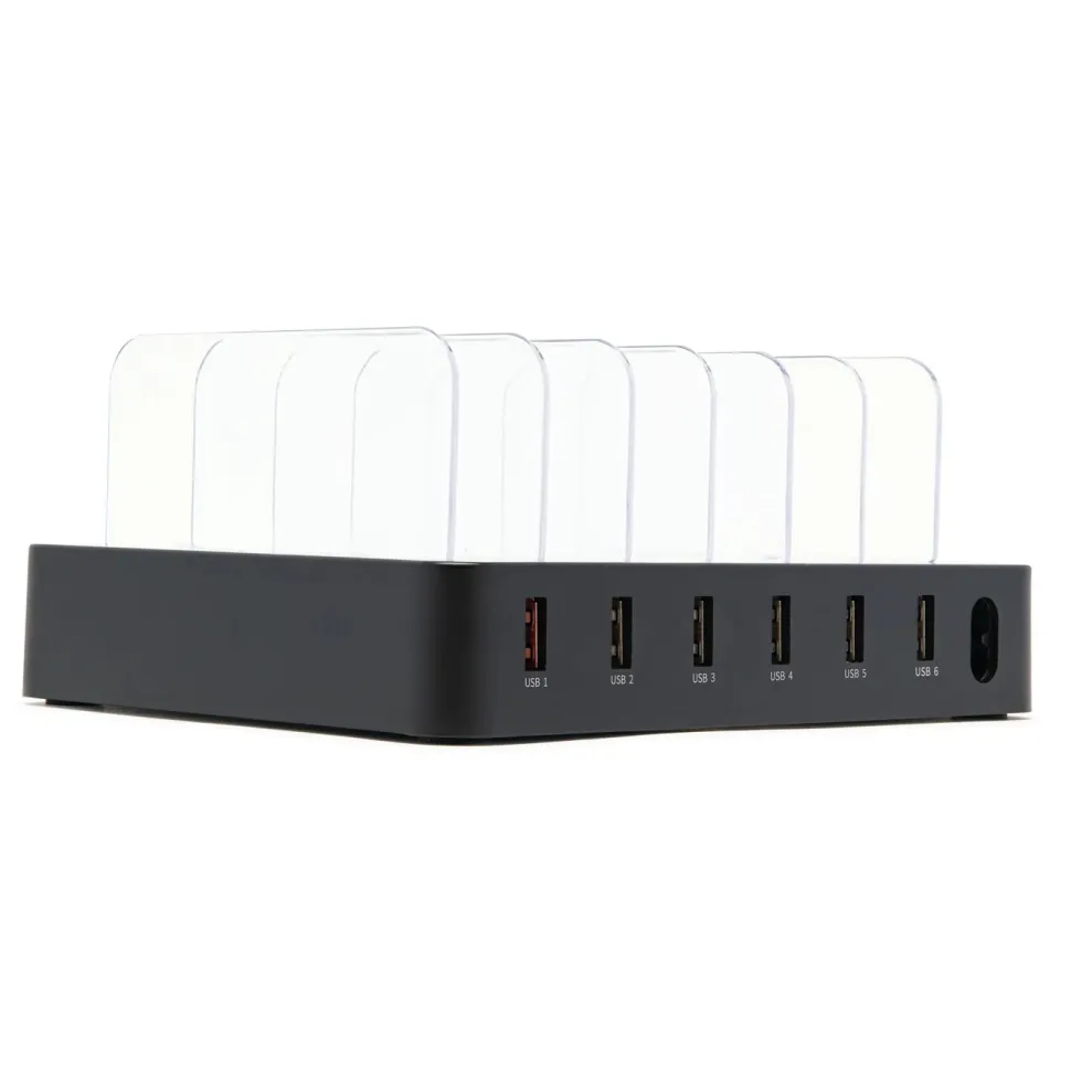 Linocell USB-laddstation med ställfunktion 6 portar